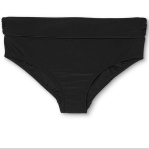 Fold over black maternity swim bottom